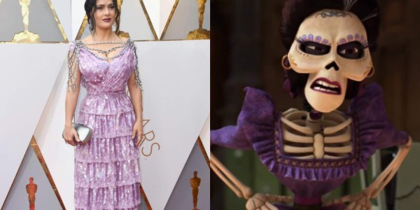 Premios Oscar: Memes se burlan del extravagante vestido de Salma Hayek